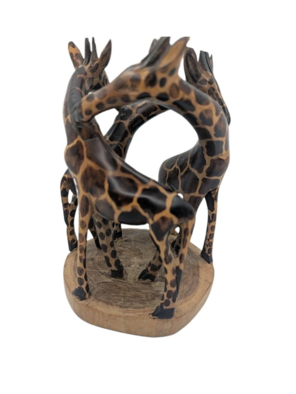 giraffes solid wood handcarved Sculpture Made in Kenya Safari Folk African Art